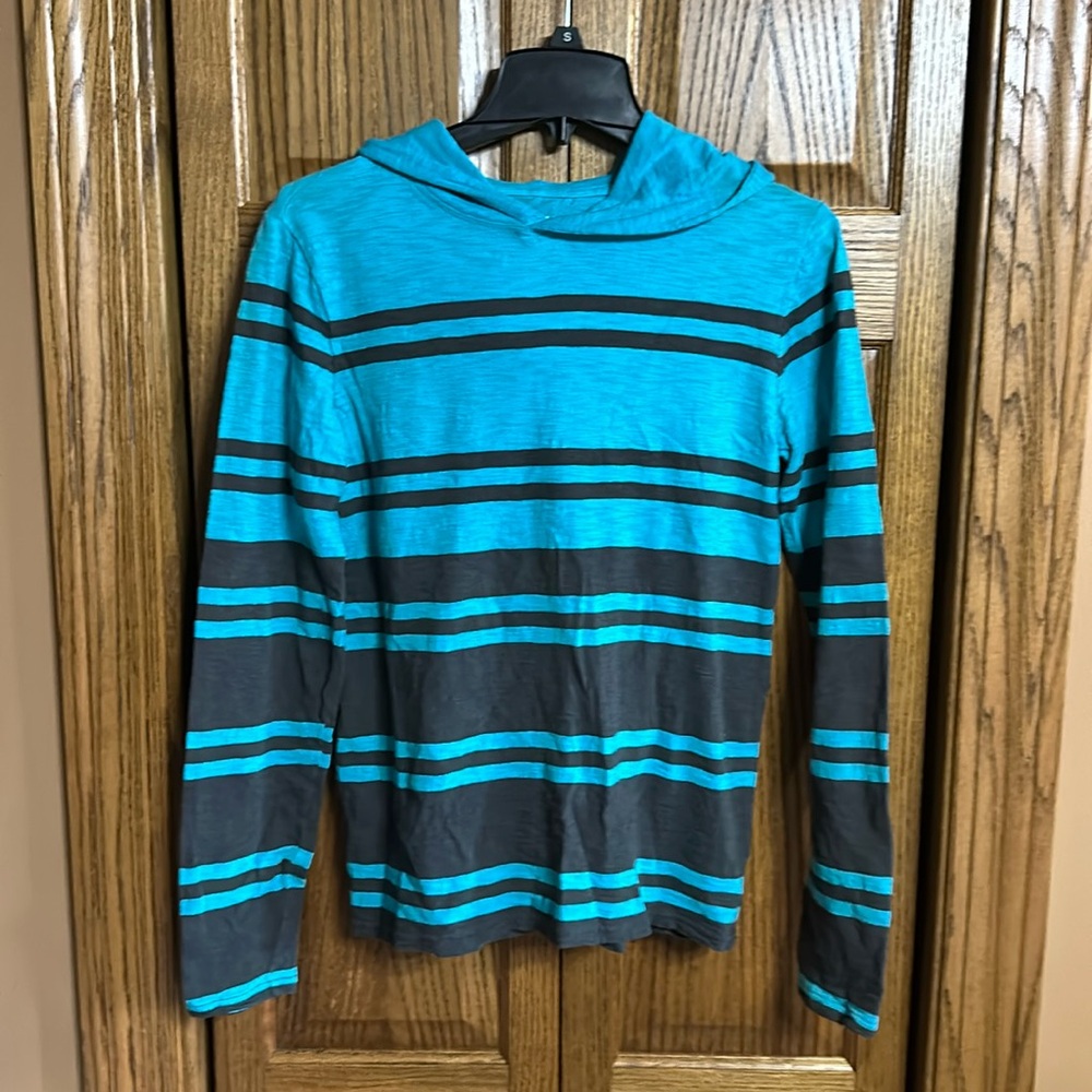 Aeropostale Men’s Blue Stripe Long Sleeve Shirt/Hoodie - Xsmall